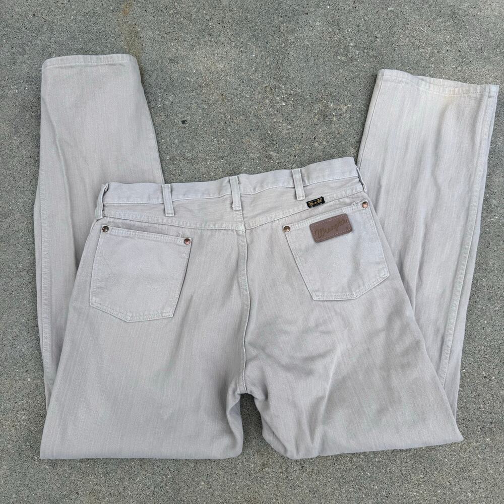 Vintage 90s Wrangler 13MWZTN Cowboy Cut Original Fit Tan Jeans 36x34